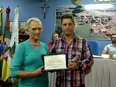 Ivone Wollmer  e o Presidente Cezar Formentini