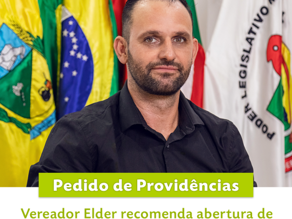 Vereador Elder recomenda abertura de nova rua paralela a Avenida Jorge Muller