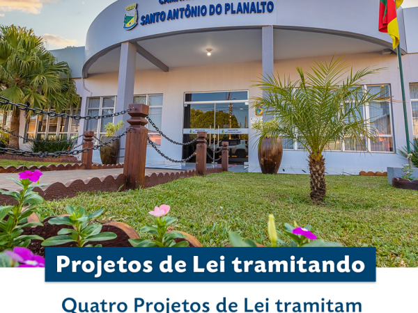 Quatro Projetos de Lei tramitam no Poder Legislativo