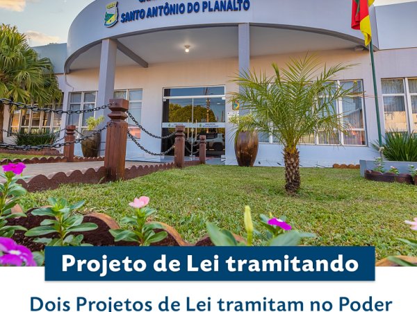 Dois Projetos de Lei tramitam no Poder Legislativo santo-antoniense