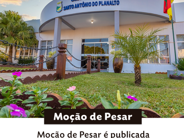 Moção de Pesar é publicada no Poder Legislativo 