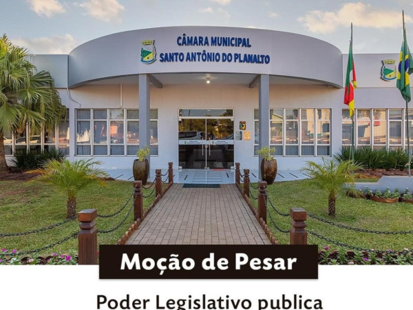 Poder Legislativo divulga Moção de Pesar