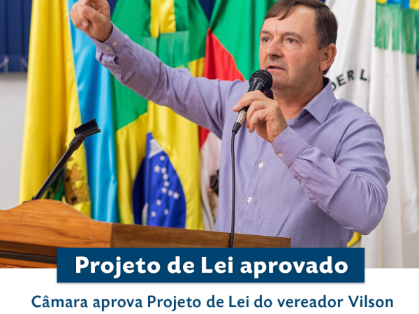 Câmara aprova Projeto de Lei do vereador Vilson que incentiva liberdade econômica, empreendedorismo e novos negócios