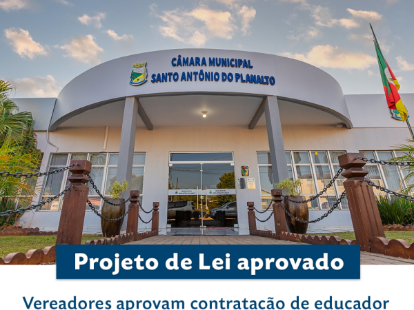 Vereadores aprovam contratação de educador físico e motorista/operador de máquinas