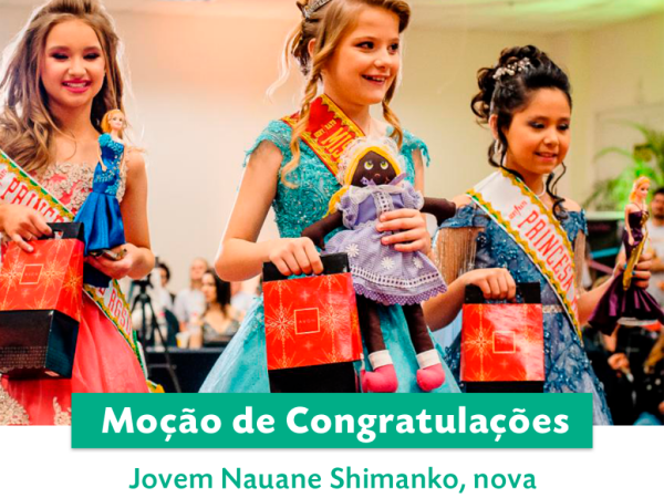 Jovem Nauane Shimanko, nova Miss Rio Grande do Sul Infantil, recebe homenagem dos vereadores santo-antonienses